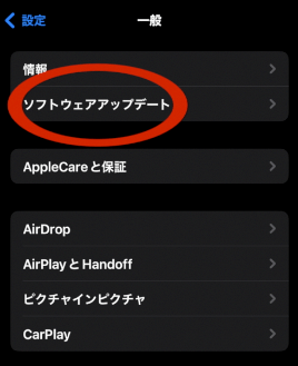 ソフトウェアアップデート